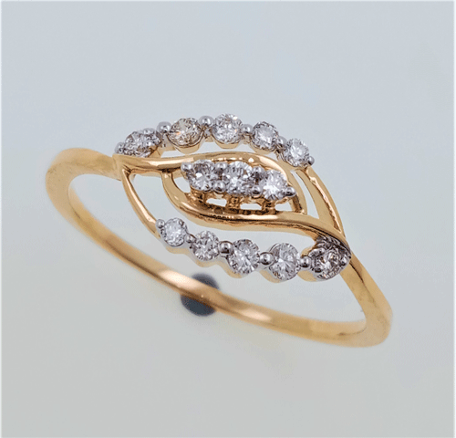 Buy 14KT Rose Gold Finger Ring With Diamonds Online | ORRA